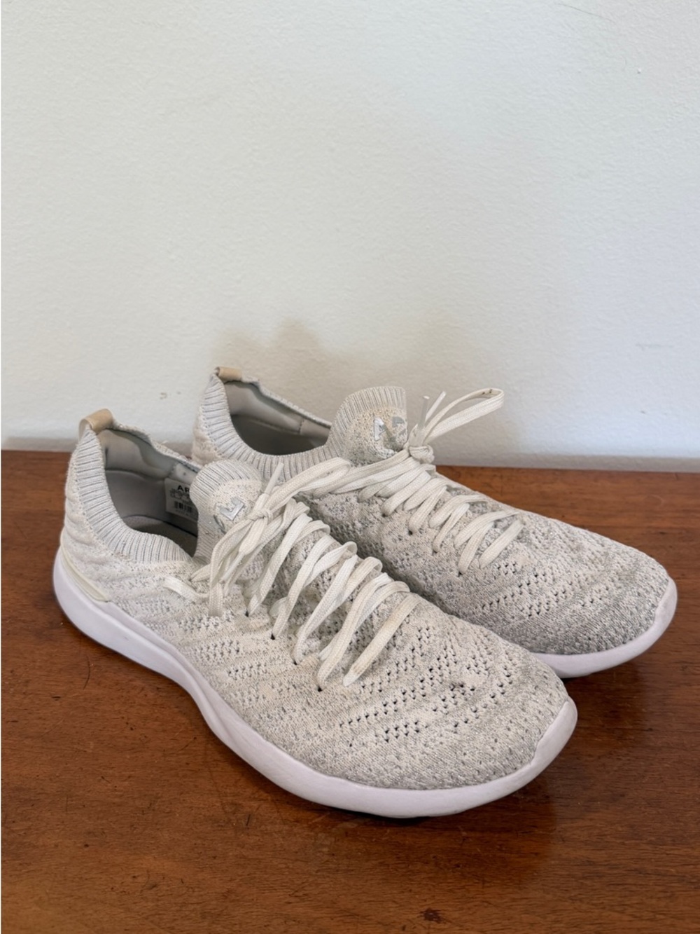 APL Women's Knit Lace-Up Sneakers in Light Gray